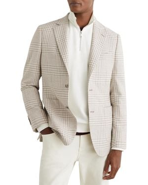 Reiss Bardo Cotton-wool Blend Classic-fit Check Blazer - Gray