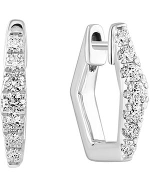 Lali Jewels Diamond Hexagon Hoop Earrings (3/8 Ct. T.w. - White