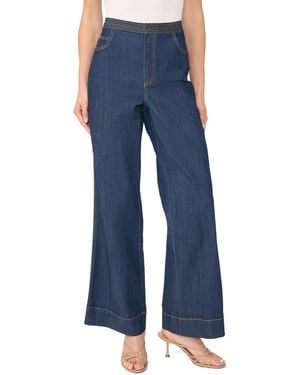 Cece Double Contrast High-waisted Wide-leg Stretch Jeans - Blue