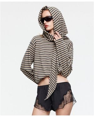 Lioness Striped Long-sleeve Top - White