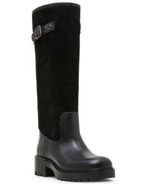 Steve Madden Ramble Lug Sole Tall Riding Boots Regular Wide Calf - Black