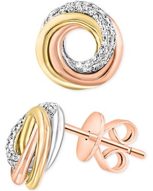 Lali Jewels Diamond Swirl Knot Stud Earrings (1/6 Ct. T.w. - Metallic