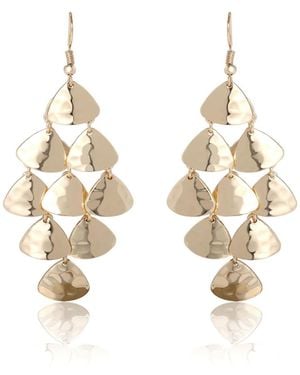 BCBGeneration Layered Triangle Drop Earrings - Metallic