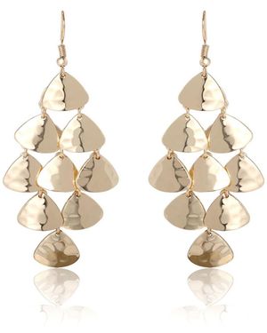 BCBGeneration Layered Triangle Drop Earrings - Metallic