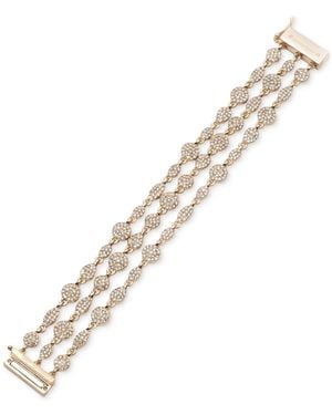 Givenchy Gold-tone Pave Cluster Triple-row Flex Bracelet - Metallic