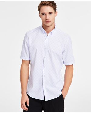Alfani Alfatech Geometric Print Shirt - White