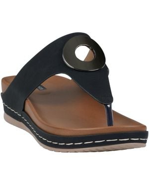 Gc Shoes Seli Thong Wedge Sandals - Black