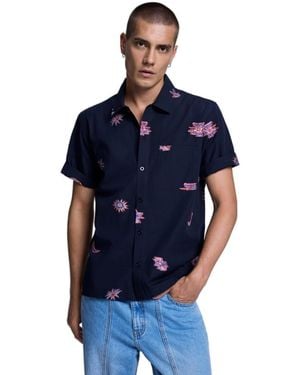 Desigual Printed Jacquard Shirt - Blue