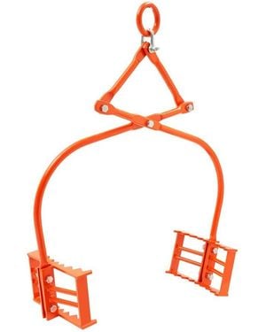 SUGIFT 24 In Stone Lifting Tongs 2 Claw Rock Grapple 1100 Lb Capacity - Red
