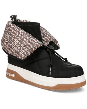 Sam & Libby Cruz Fold Over Puffer Cold Weather Booties - Black