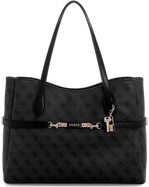 Guess Cynthia Logo Carryall Tote - Black