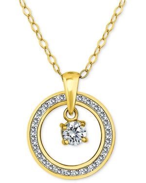 Giani Bernini Cubic Zirconia Orbital Halo Pendant Necklace - Metallic