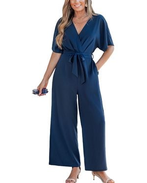 CUPSHE Elegant Navy Jumpsuit - Blue