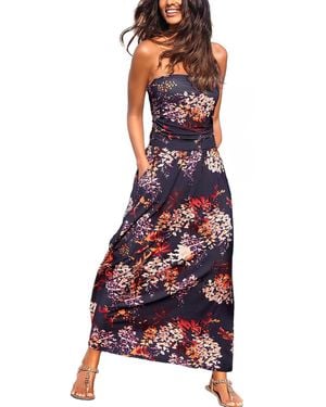 Lascana Bandeau Maxi Dress - Purple