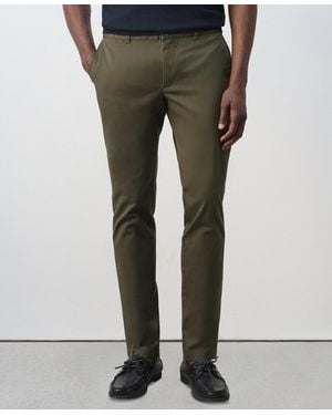 Mango Barna Slim-fit Twill Cotton-blend Chino Pants - Green
