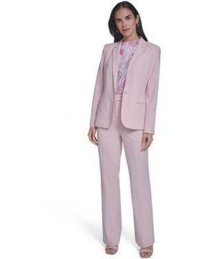 Calvin Klein Jeans Petite One Button Blazer Modern Straight Leg Pants - Purple