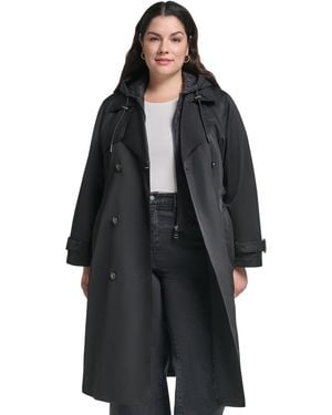 DKNY Double Breasted Belted Trench - Black