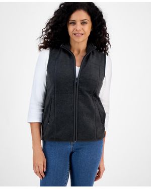 Style & Co. Petite Polar Fleece Vest - Blue