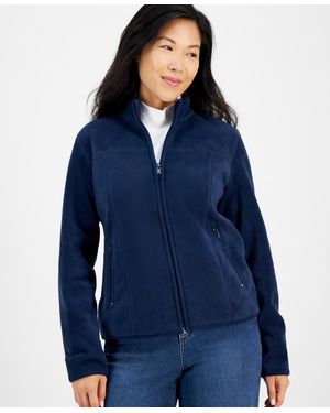 Style & Co. Petite Polar Fleece Zip-front Jacket - Blue