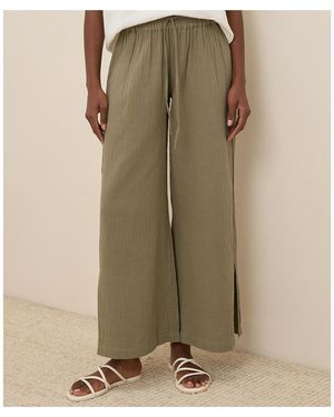 Pact Organic Cotton Coastal Double Gauze Split Hem Pant - Green
