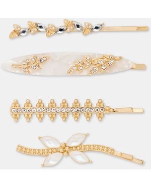 Lonna & Lilly Crystal Stone Branch Bobby Pins - White
