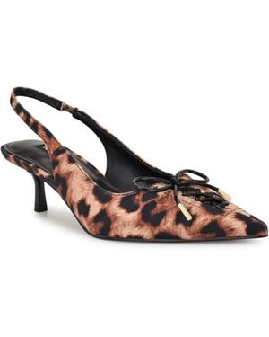 Nine West Anora Lace-up Slingback Pumps - Brown
