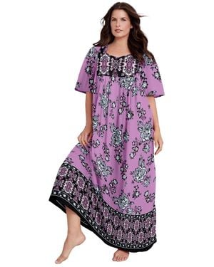 Only Neccessities Plus Size Only Necessities Bib Front Lounger - Purple