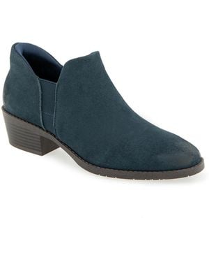 Kenneth Cole Stella Suede Block Heel Slip-on Ankle Booties - Blue