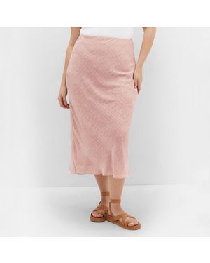City Chic Plus Size Newberry Street Skirt - Pink