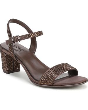 Naturalizer Bristol Block Heel Ankle Strap Sandals - Brown