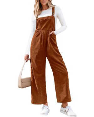 CUPSHE Jumpsuit Corduroy Wide-leg Overalls - Brown
