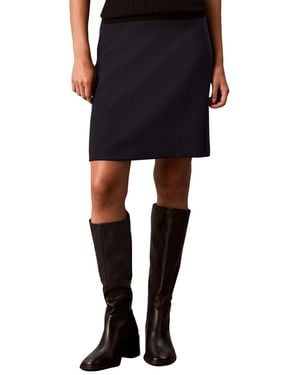 Calvin Klein A-line Twill Knee-length Skirt - Black
