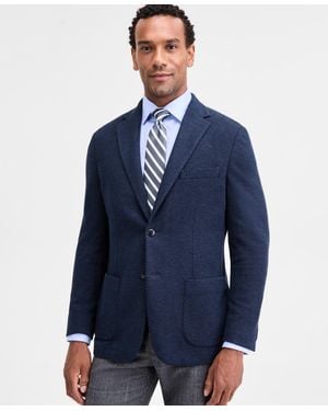 Michael Kors Classic-fit Stretch Knit Sport Coat - Blue