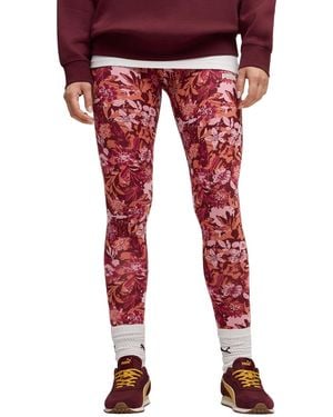 PUMA Essential Floral Print Mid Rise leggings - Red