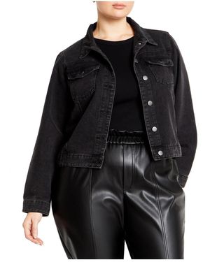 City Chic Plus Size Tia Denim Jacket - Black