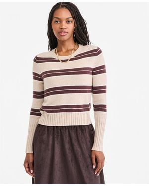 On 34th Cashmere Crewneck Shrunken Pullover Sweater - White