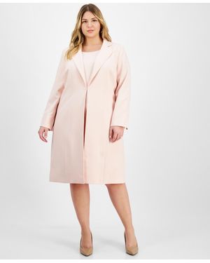 Le Suit Plus Size Elongated Blazer Dress Suit Set - Pink