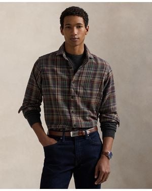 Polo Ralph Lauren Classic-fit Plaid Brushed Flannel Shirt - Brown