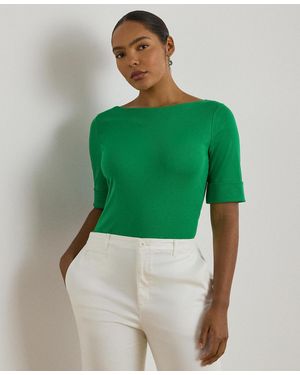 Ralph Lauren Plus Size Boat Neck T-shirt - Green