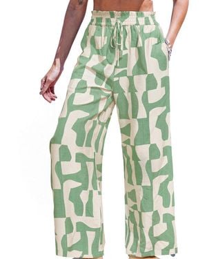 CUPSHE Creative Mood Abstract Pants - Green
