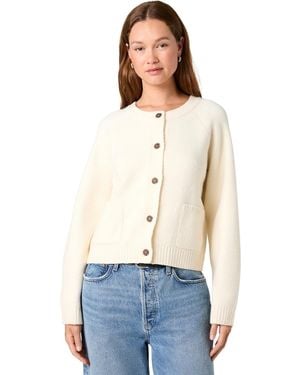 French Connection Suzie Knit Cozy Crewneck Long-sleeve Cardigan - White