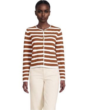 Lands' End Fine Gauge Cotton Milano Blazer Sweater - White