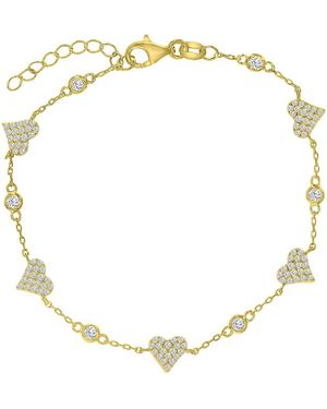 Macy's 14k -plated Casual Heart Fashion Bracelet - Metallic