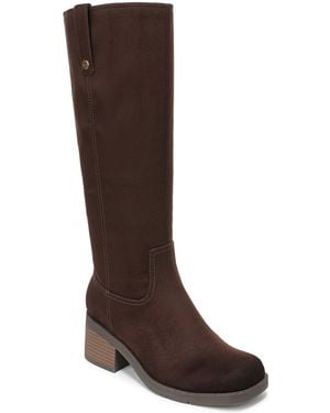 Dr. Scholls Joplin Square Toe Block Heel Riding Tall Boots - Brown