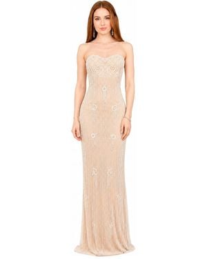Lara Strapless Beaded Wedding Gown - White