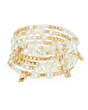 Patricia Nash Gold-tone French Garden Collection Coil Bracelet - White