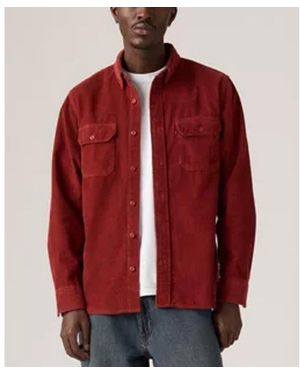 Levi's Relaxed Fit Long Sleeve Button Front Worker Shirt - Red