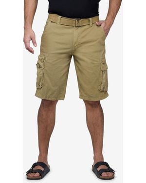 Raw X Belted Double Pocket Cargo Shorts - Green