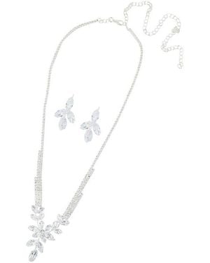 SOH Bling Stone Jewelry Set - White