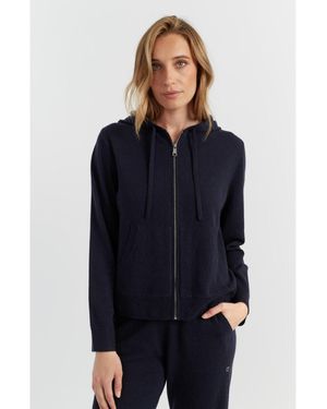 Chinti & Parker Pure Cashmere Zip Hoodie - Blue
